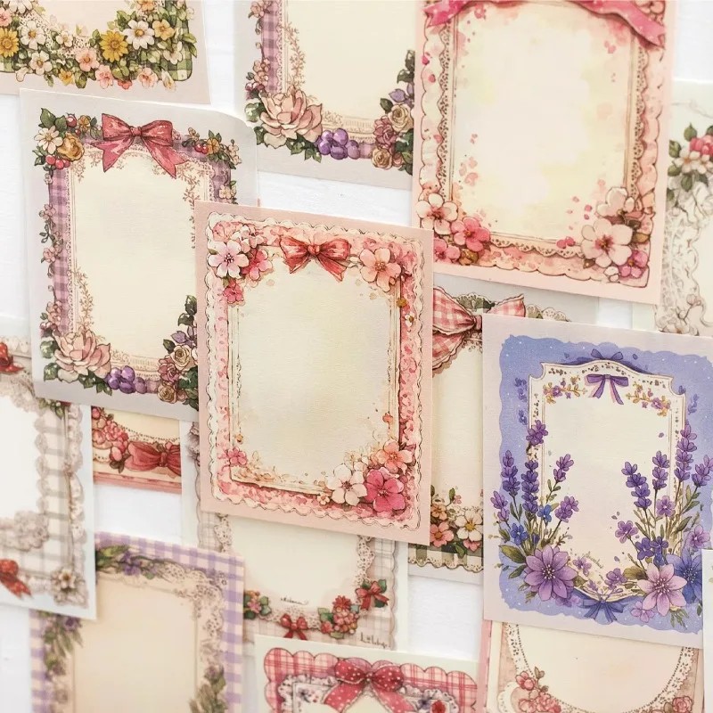 

50 Pieces Notebook Spring Series Vintage Base Background Memo Material Record Decoration Paper Hand