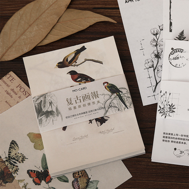 

60sheets/lot Memo Pads Sticky Notes Simple retro Paper diary Scrapbooking Stickers Office School