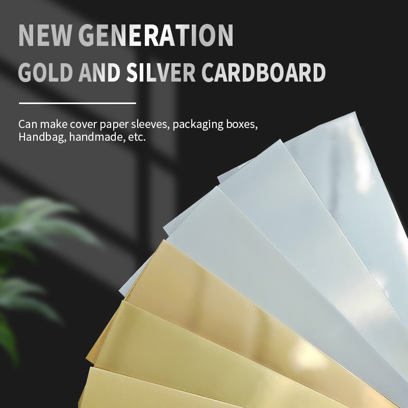 

A4 250G 20 Sheets Single-Sided Gold Silver Card Paper Extra Bright Silver Sub Golden Handmade DIY