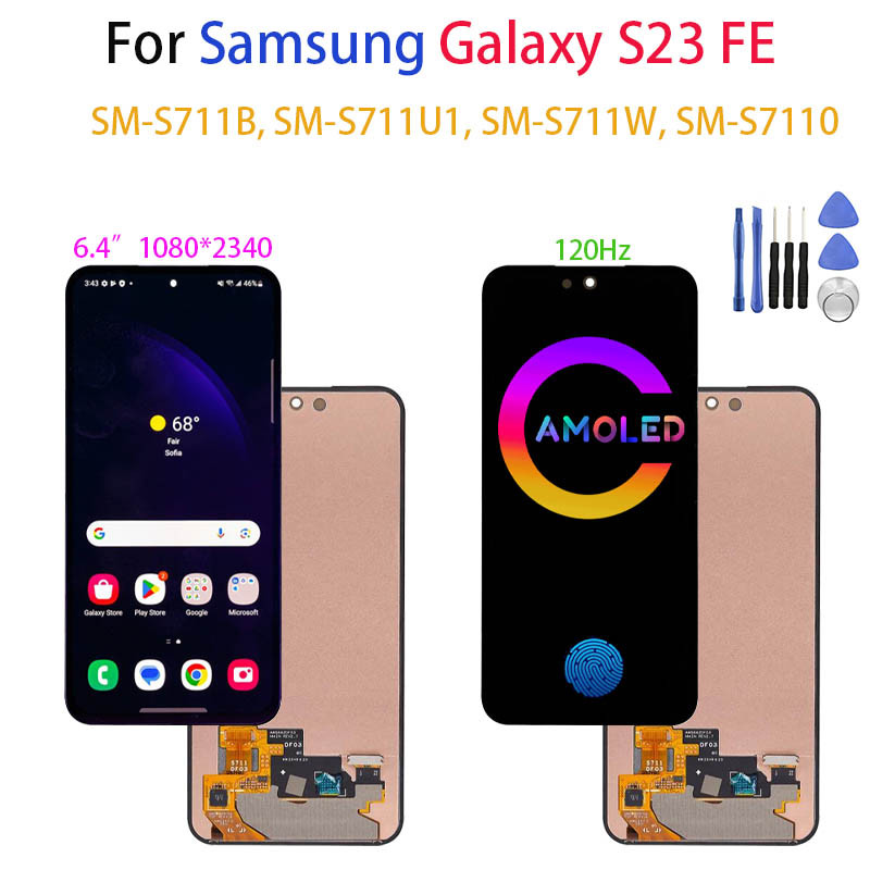 6.4" AMOLED For Samsung Galaxy S23 FE S711B S711W S711U Lcd Display Touch Screen Assembly Replacemen