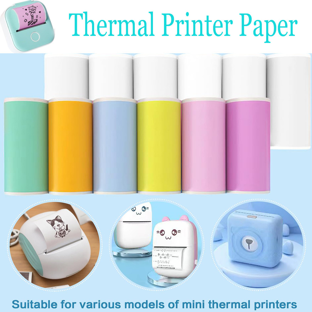 

57mm Thermal Paper High-Sensitivity Photo Paper Non-Toxic & Non-Adhesive for Portable Printers/Kids