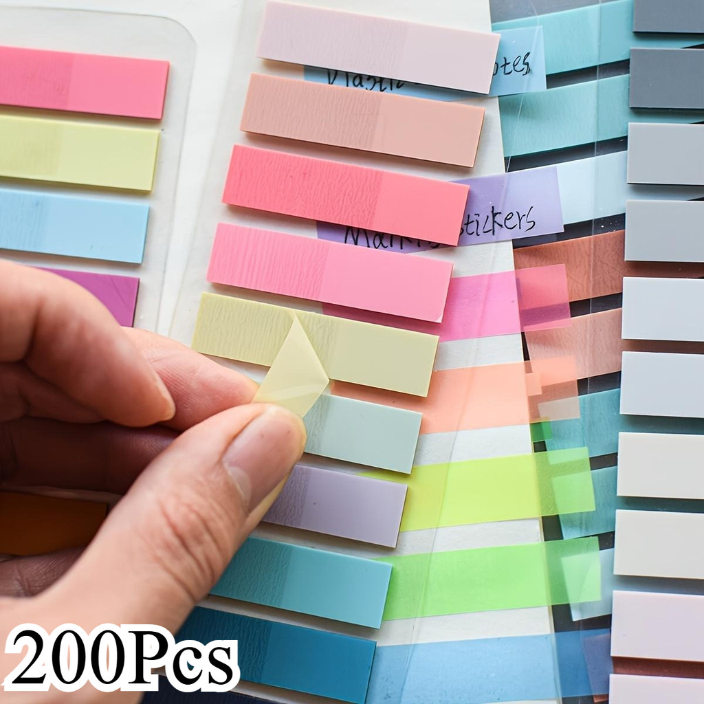 

200Pcs Sticky Tabs for Annotating Books, Page Markers Clear Writable and Repositionable Book Flags