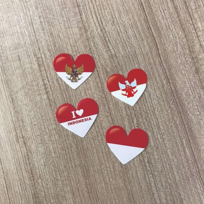 

Stiker Pipi Hati Bendera Merah Putih Hut Ri Isi 30 Pcs