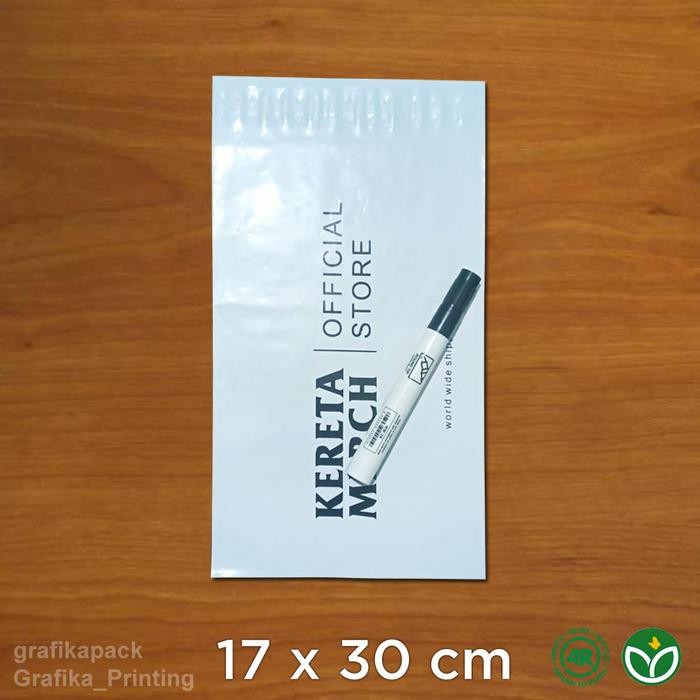 Custom Plastik Polymailer Ramah Lingkungan 17 x 30 cm