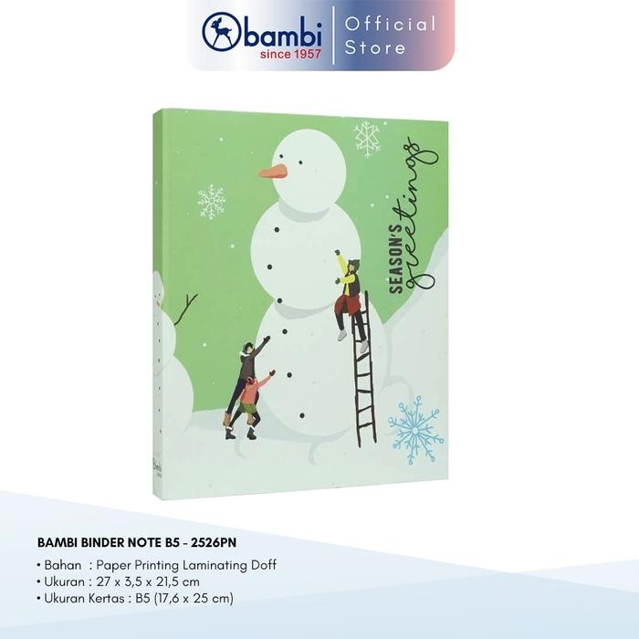 

Bambi Binder Note A5 26 Ring Include Divider & Indexes Edisi Chrismast 2024 Original