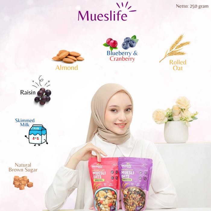

Detox Meal Replacement - MUESLIFE 12 Serving - Rolled Oat Berry with Skimmed Milk - Rendah Kalori