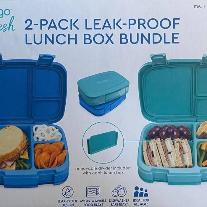 Bentgo Fresh (Blue/Green) - New & Improved Leak-Proof, Versatile 4-Compartment Bento-Style Lunch Box