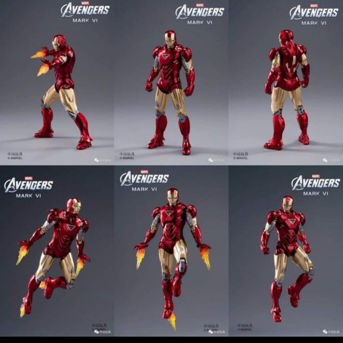 MARVEL ZDTOYS AVENGERS IRONMAN MARK 6 ZD TOYS ORIGINAL FIGURE KODE 370