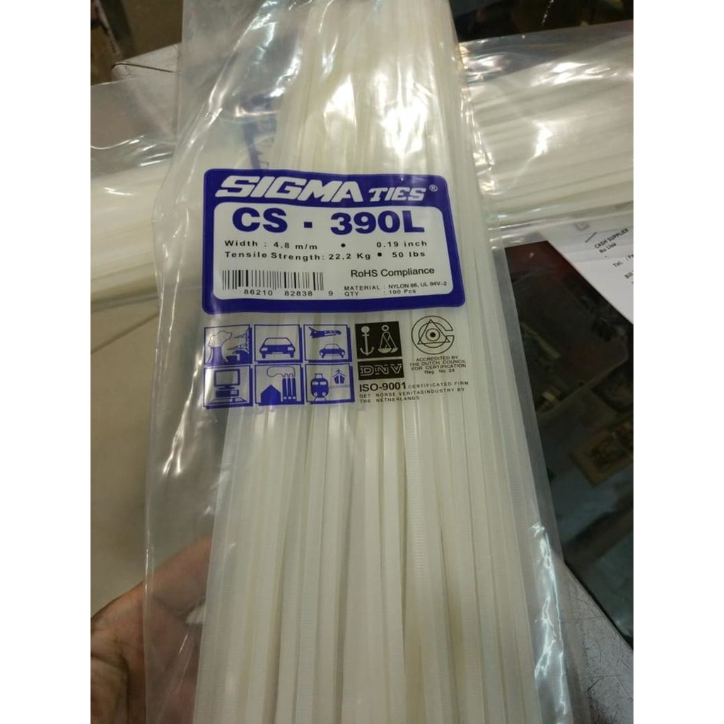 

kabel Ties SIGMA CS-390L per pack pengikat kabel