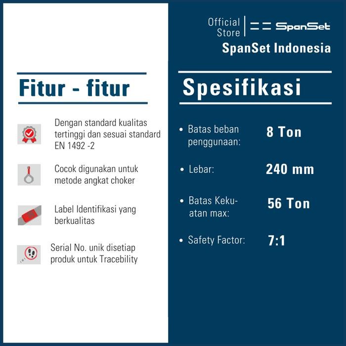 Webbing Sling Tali Angkat Sabuk Pengangkat Webbing Sling Spanset 8 Ton