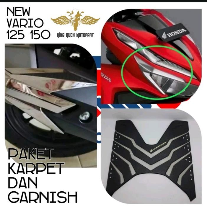 Paket Keren Aksesories Kit Honda New Vario 125 150 2018-2022 Karpet Garnis Dll