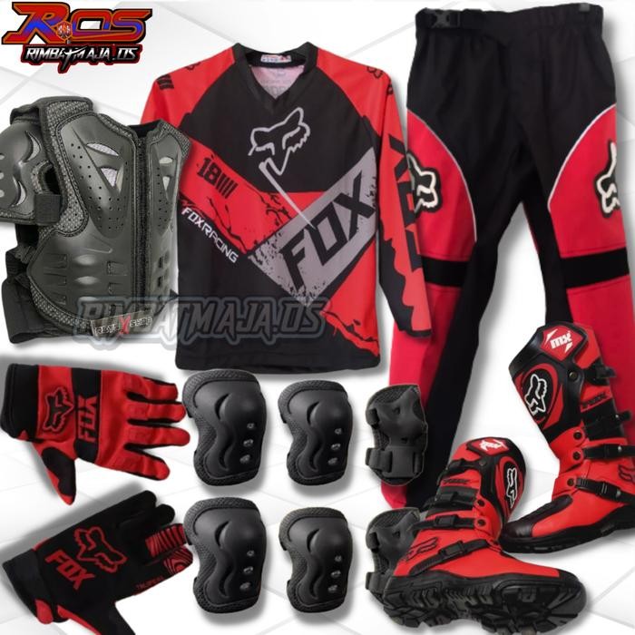 JERSEY MOTOR TRAIL ANAK CROSS ANAK SET SEPATU BODY PROTECTOR DEKER