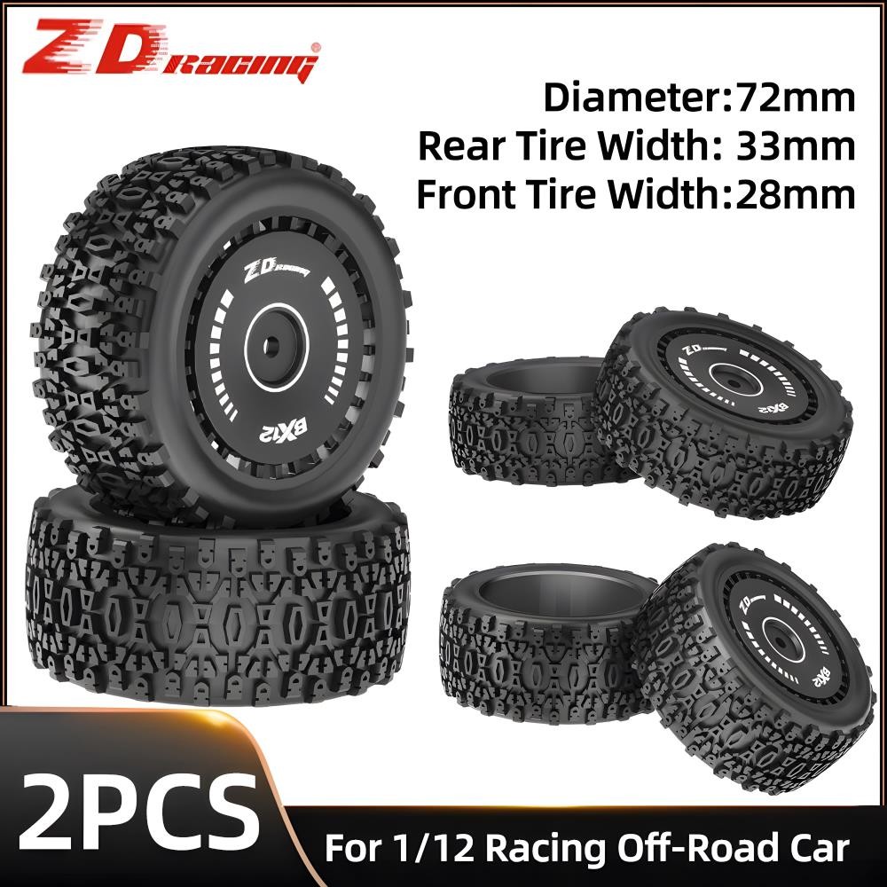 ZD Racing 2PCS RC Car Tires Rubber Tires For Racing Off-Road Car For 12mm Hex RC Car and 1/12 ZD