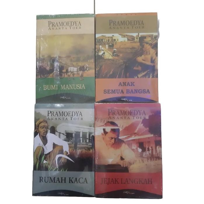 

PAKET 4 BUKU PRAMOEDYA ANANTA TOER BUMI MANUSIA RUMAH KACA JEJAK LANGKAH ANAK SEMUA BANGSA LANGSUNG