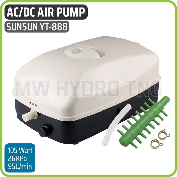 Premium SUNSUN YT-888, AC/DC Aerator / Pompa Angin, AC-DC Air Pump YT888