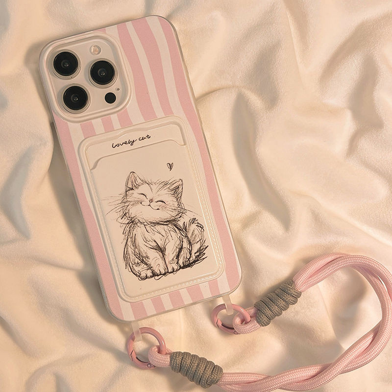 Lanyard Sahabat Kartun Fancy Kucing Case Hp Oppo A6x A6s A6 A6x A6s A6 A5i Pro A5 2025 Reno 14F   Re