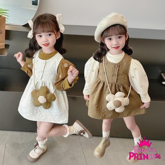 

ORIGINAL Dress Anak Perempuan Korean Style Lengan Panjang Premium Quality Free Tas Fashionable dan