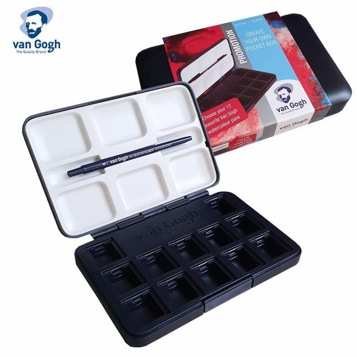 

van gogh empty watercolor pocket box (for 12 halfpan)