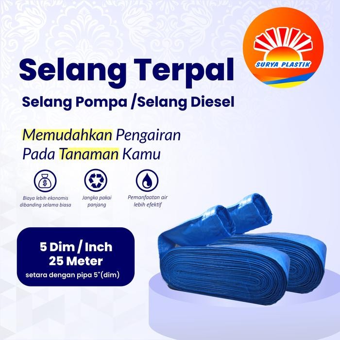 Selang Terpal Plastik 5 Dim 25cm Panjang 25 Meter