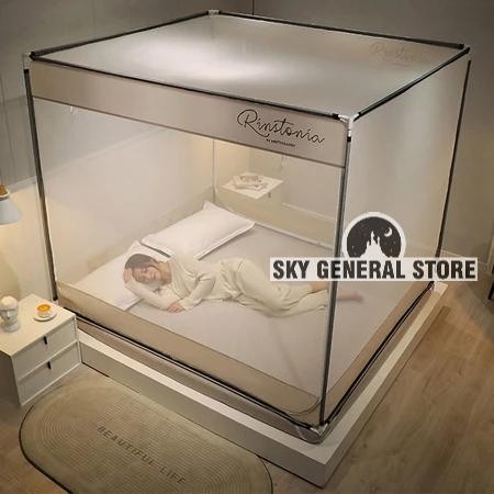 [TERBARU] Kelambu / Tirai Tempat Tidur Dewasa Anti Nyamuk Bahan Tebal Dan Kokoh