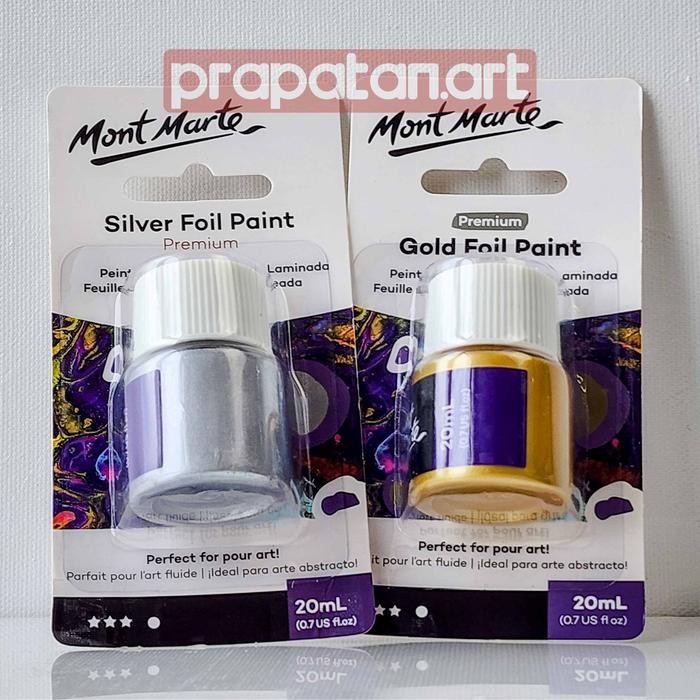 

Mont Marte Gold Silver Foil Paint 20ml Pouring Acrylic