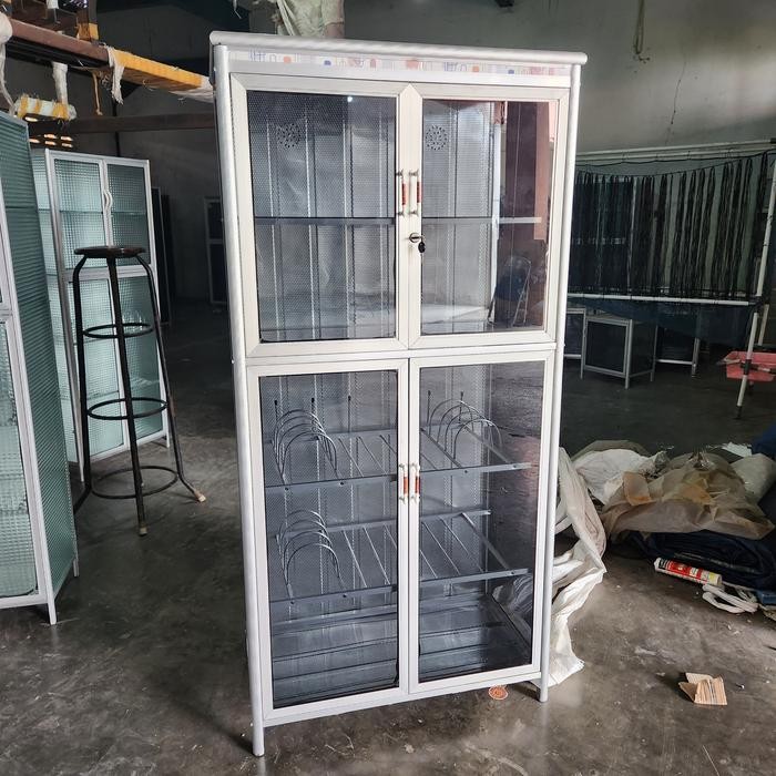 Promo Lemari Piring 2 Pintu Jumbo Alumunium Fullbox