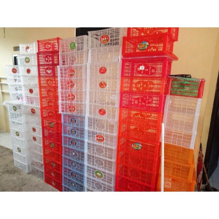 KERANJANG PLASTIK BUAH BEKAS JERUK SANTANG WARNA RANDOM Kode 720