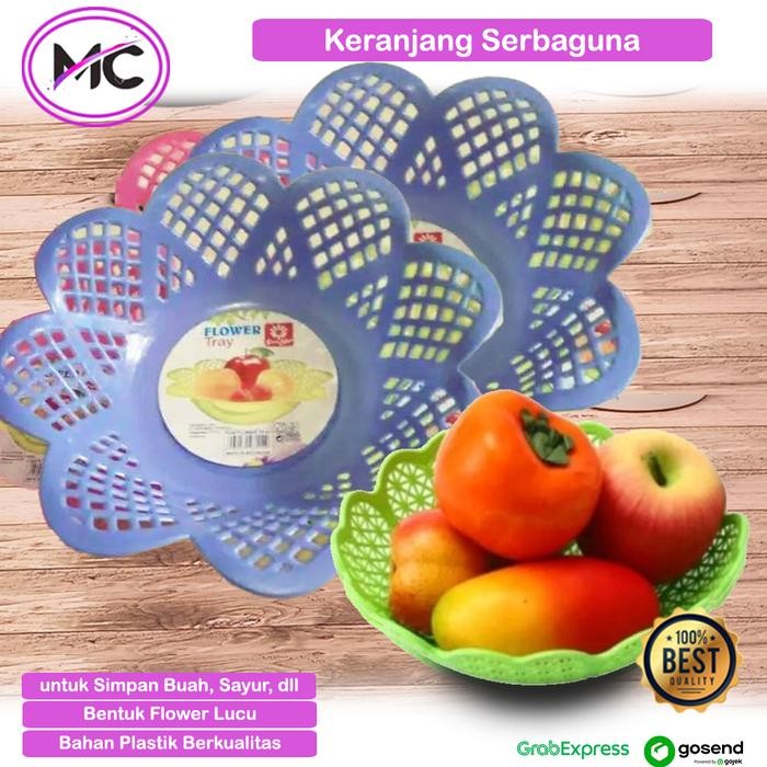 Tempat Buah Sayur Saringan Keranjang Tirisan Model Flower Bunga Bahan Plastik Wadah Bumbu Dapur Unik