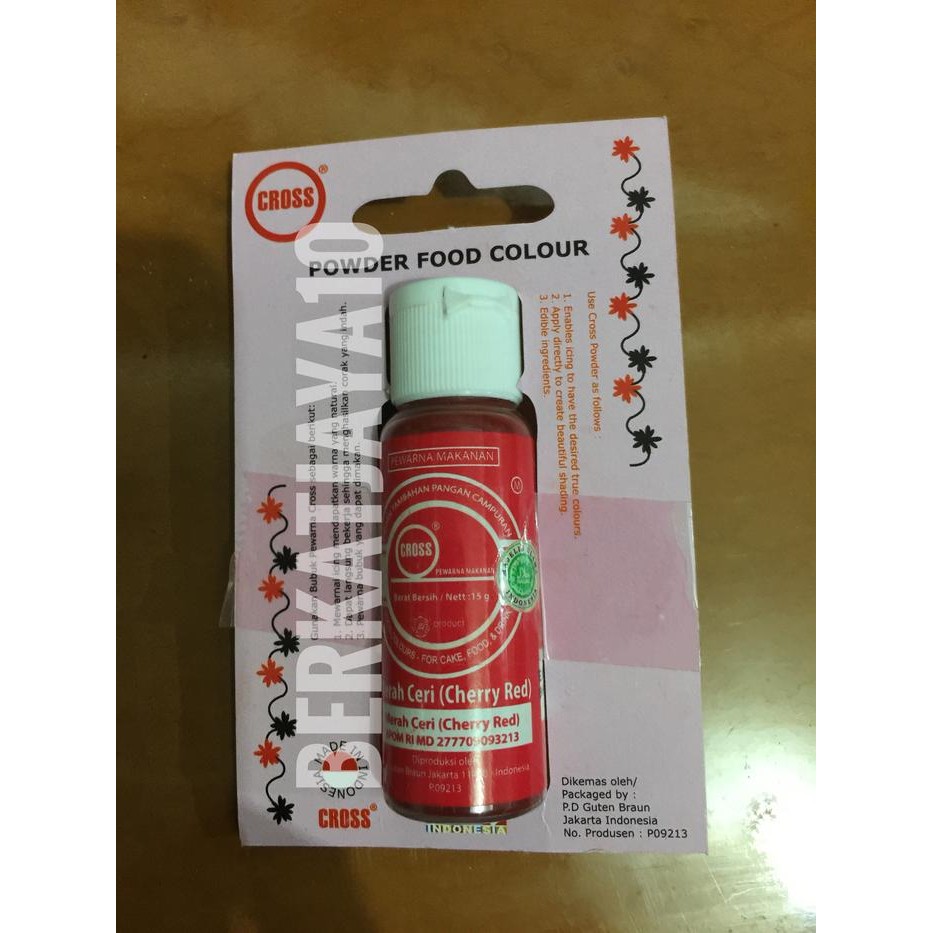 

CROSS Cherry Red Food Coloring Powder 15gr Pewarna Makanan Bubuk