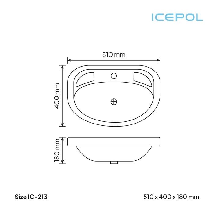 Icepol Wastafel Cuci Tangan Wastafel Kamar Mandi Wastafel Gantung Full Set Komplit Set Ic 213 New