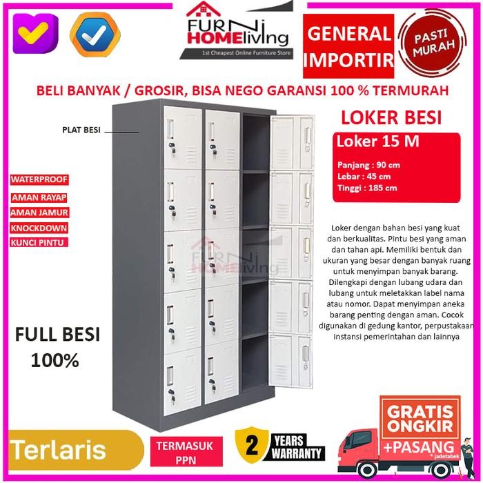 

PROMO Locker Besi / Loker Besi / Loker File Besi 15 PINTU AKL15