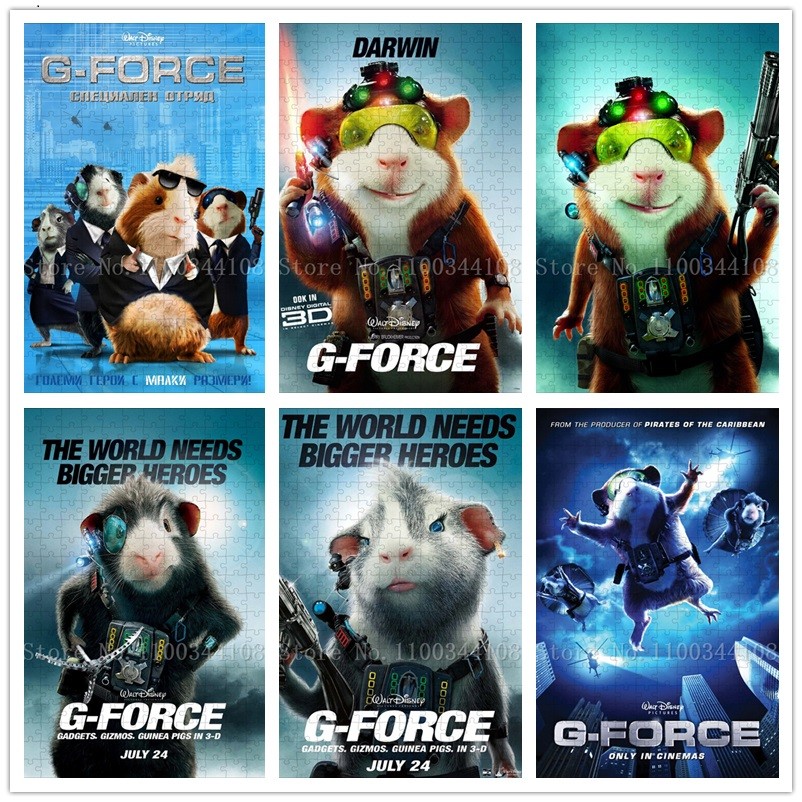 Disney G-Force Cartoon Movies Jigsaw Puzzles Wooden Puzzles Children Educational Intellectual