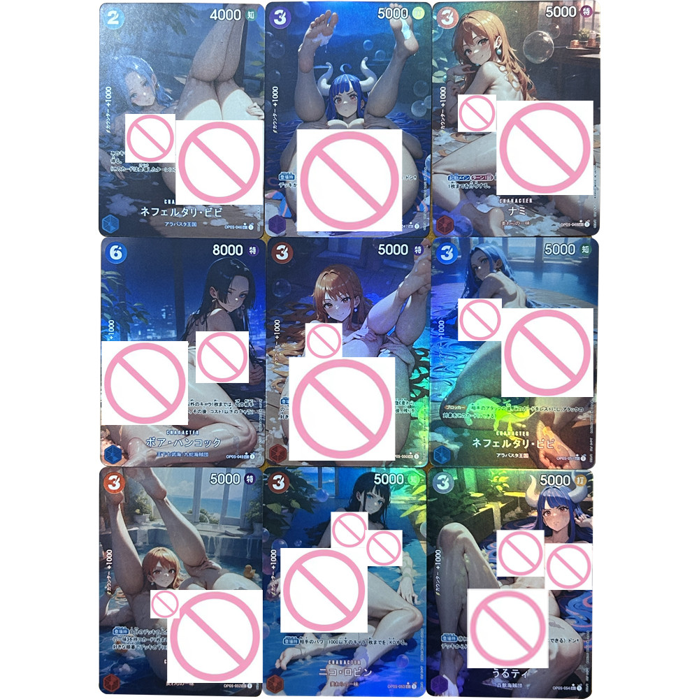 9Pcs/set OPCG Sexy Collection Card Anime Nude Nami Boa Hancock Nefertari D Vivi Robin Big Ass Chest