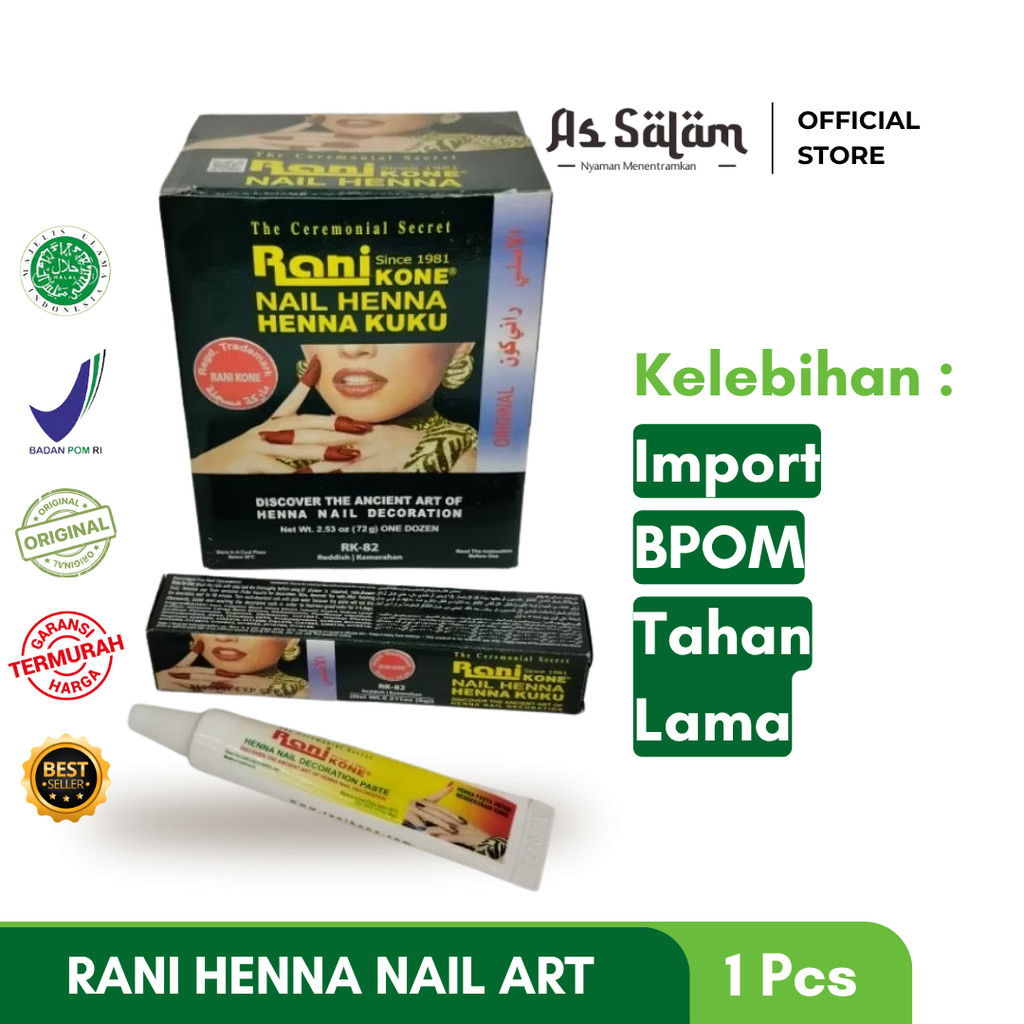 Kutek Rani Nail Art / Kutek Kuku Halal Pacar Kuku atau Henna - 1 Pcs
