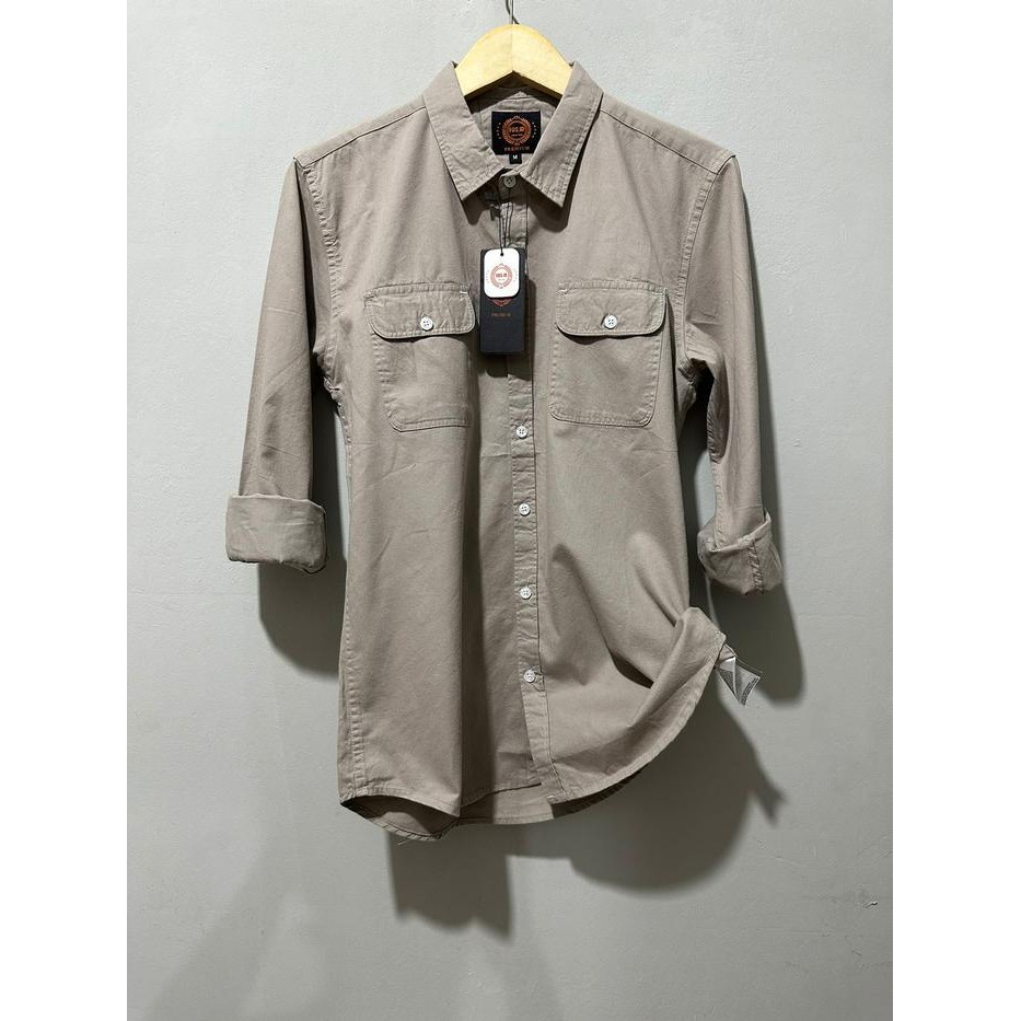 NEW FDS ID - Kemeja Pria Kerah Fashion Lengan Panjang Slim-fitting Katun Tuwil Sweding