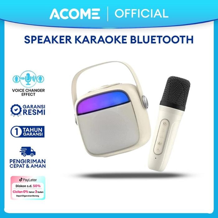 Acome A9 Speaker Karaoke Bluetooth 5.3 / Speaker Wireless Mini Rgb 3.5 Watt With Voice Changer