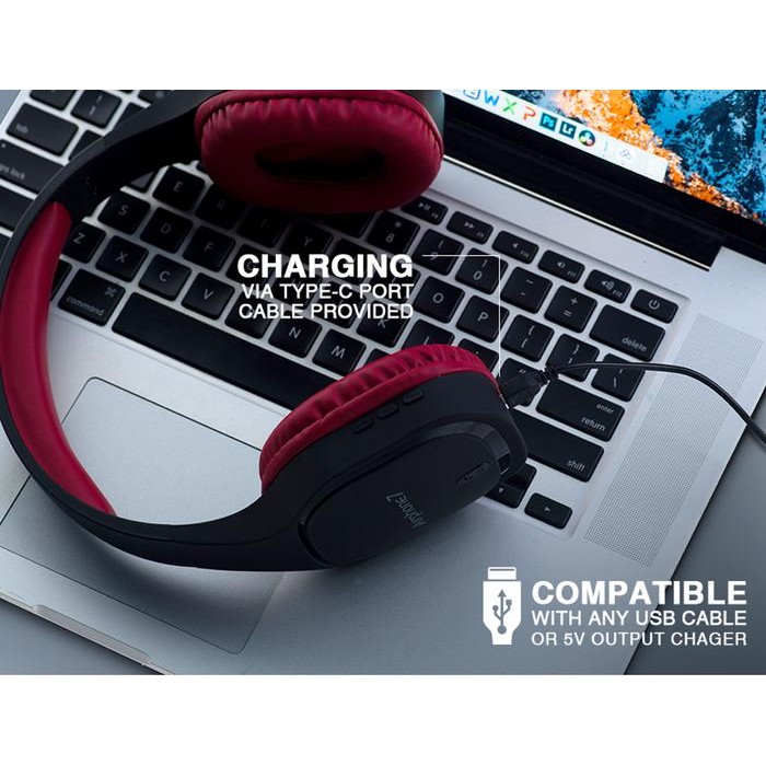 Headphone Wireless Sonicgear Airphone 7 Bluetooth Headphone Combo Stand Headset