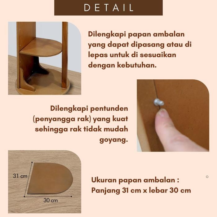 (Allthebest) Toraya Cermin Full Body/ Cermin dengan Gantungan/ Lemari Kaca Putar/ Standing Mirror