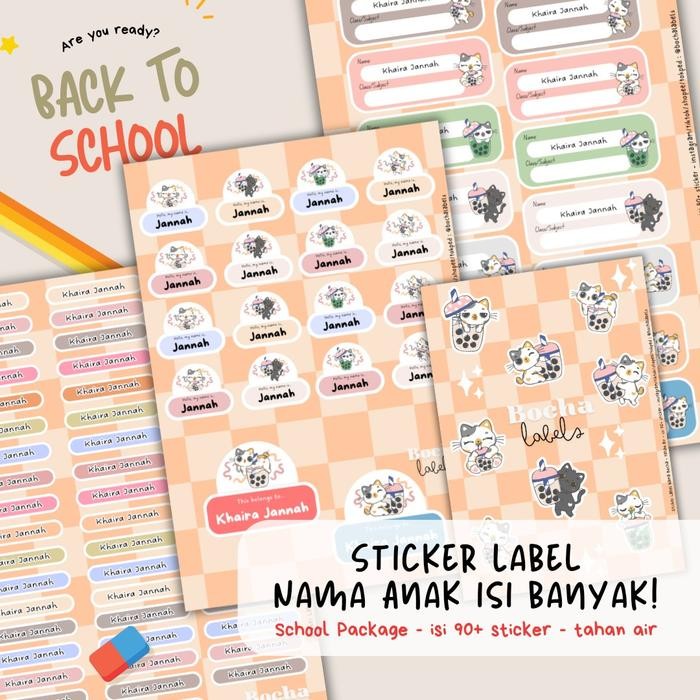 

DISKON BACK TO OOL, Sticker Label a Anak Sekolah, Untuk Menandai Alat Tulis, Tahan , Bisa Dicuci,