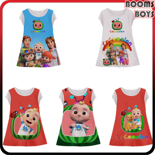 Dress Anak Cocomelon Tunik Anak Animasi Musik Lucu Baju Anak Perempuan Usia 1-12 Tahun - Boomboys