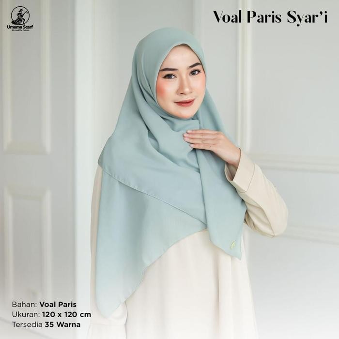 (Allthebest) Hijab Umama Scarf Voal Vienna Syari Metal Logo Jahit 120 x120 cm Dan 115x115 cm