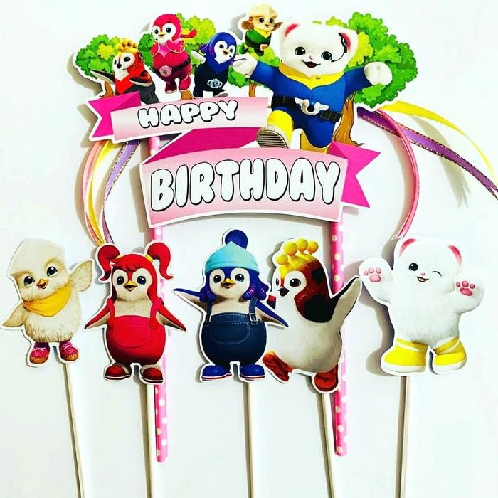 Badanamu Pink Ribbon Topper Cake Birthday /Hiasan Kue Ulang Tahun