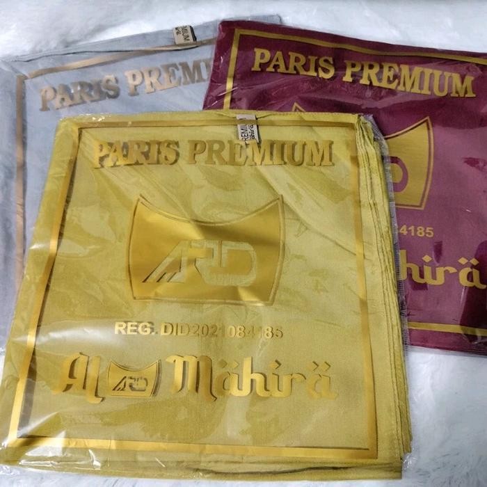 (Allthebest) Jilbab Segi Empat Polos Paris Premium Al Mahira Merah Tebal - Lembut dan Tahan Lama -