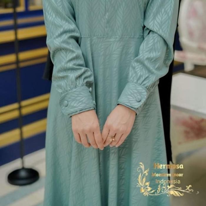 (Allthebest) GAMIS SYARI EMBOS PREMIUM HIJAU WARDAH