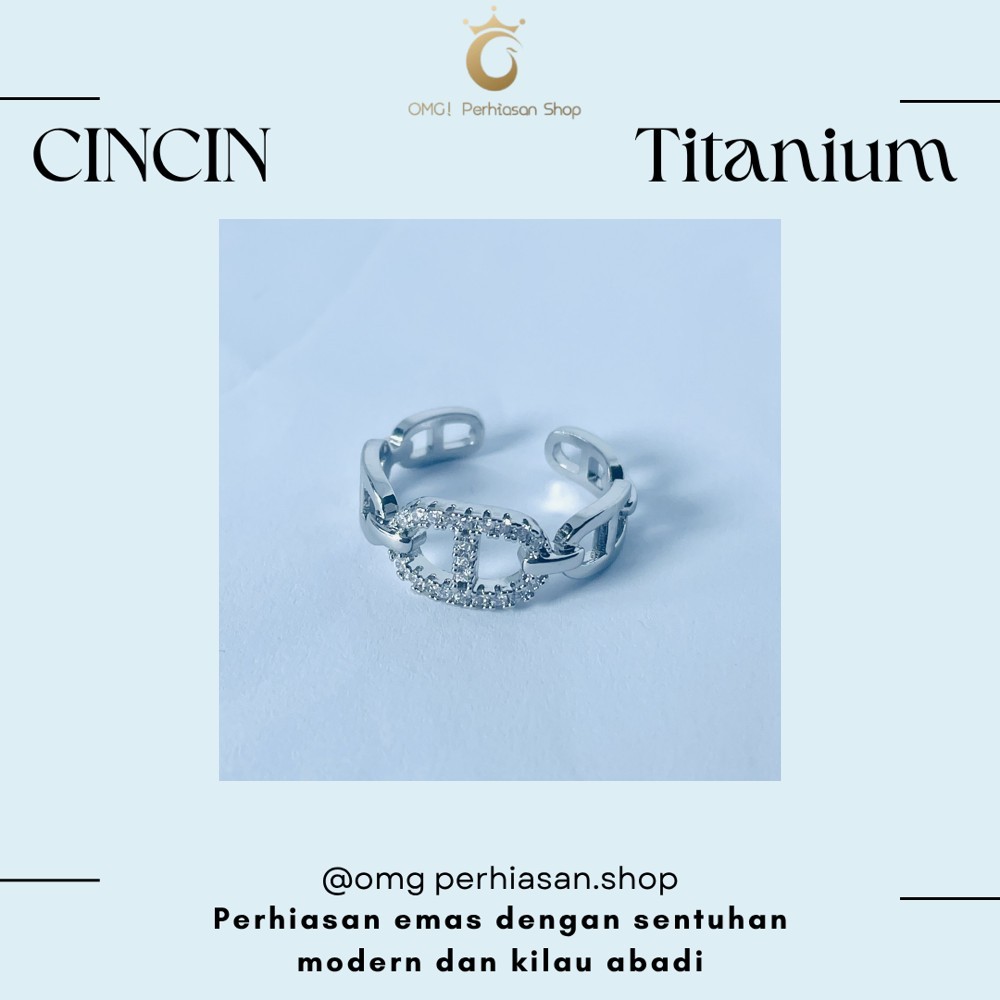 OMG Perhiasan Shop Cincin Wanita  Silver CD Titanium Unik & Stylish Anti Karat CNS001