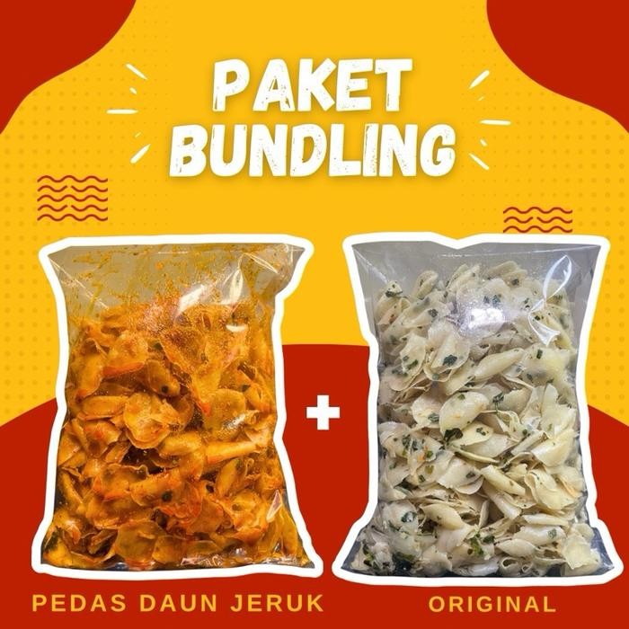 

BUNDLING MORING PEDAS DAUN JERUK 500GR + MORING ORIGINAL 500GR Keripik Camilan