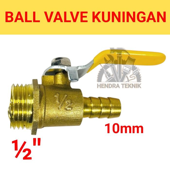 KRAN GAS ELPIJI DRAT LUAR 1/2" KUNINGAN GAS COCK STOP KRAN ANGIN DAN GAS 3/8" KERAN OVEN ELPIJI