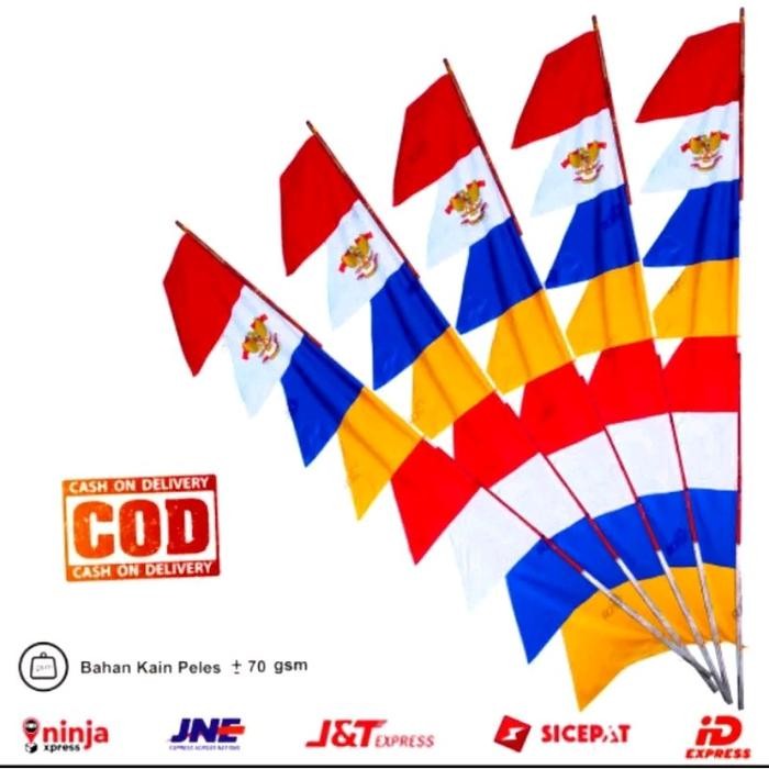 10 Pcs Bendera Umbul Umbul Sablon Pres Garuda Custom Korea Psht Terbatas