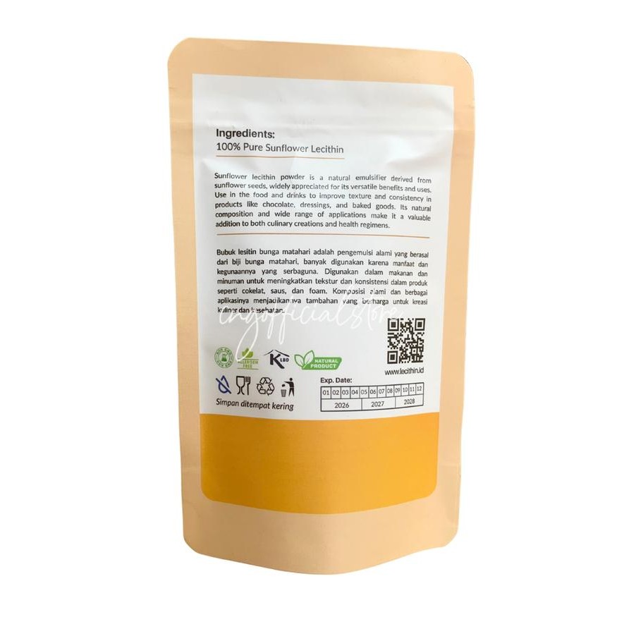 

ASLI Lecithin Sunflower Powder 100% Murni Emulsifier Halal Biji Bunga Matahari Bahan Makanan READY