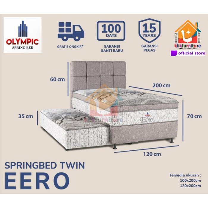 Springbed Twin 2In1 Ranjang Anak 2 Tingkat Eero Olympic